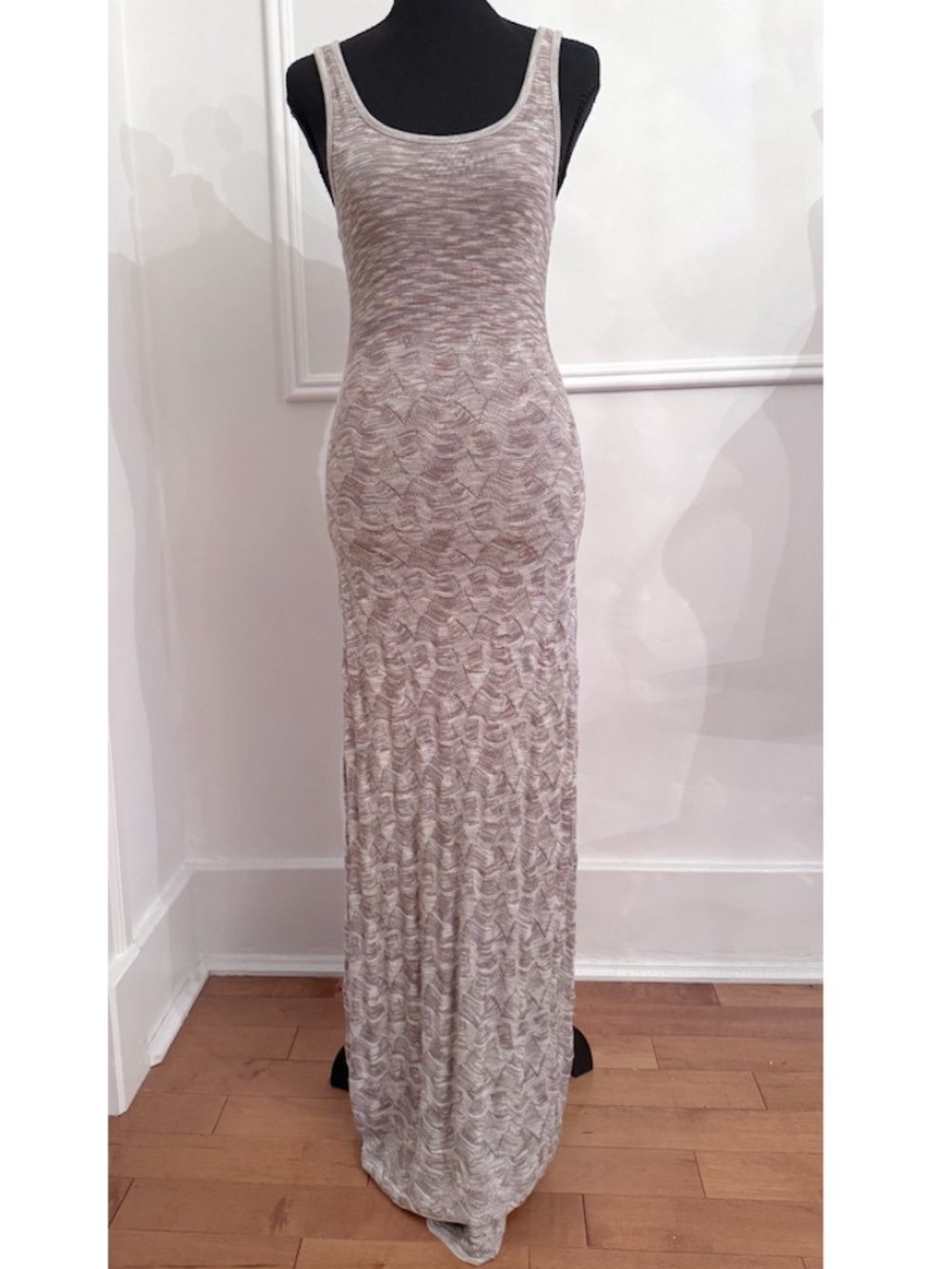 Free People Beige Marled Maxi Tank Dress